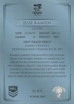 2019 NRL Elite - Silver Special #SS071 Jesse Ramien Back